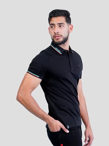 PAVI ITALY Men's Black Polo Shirt Plain Cloth 05-3072N (US, Alpha, Small, Regular, Regular, Black) - Image 6