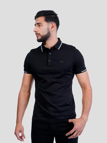 PAVI ITALY Men's Black Polo Shirt Plain Cloth 05-3072N (US, Alpha, Small, Regular, Regular, Black) - Image 7